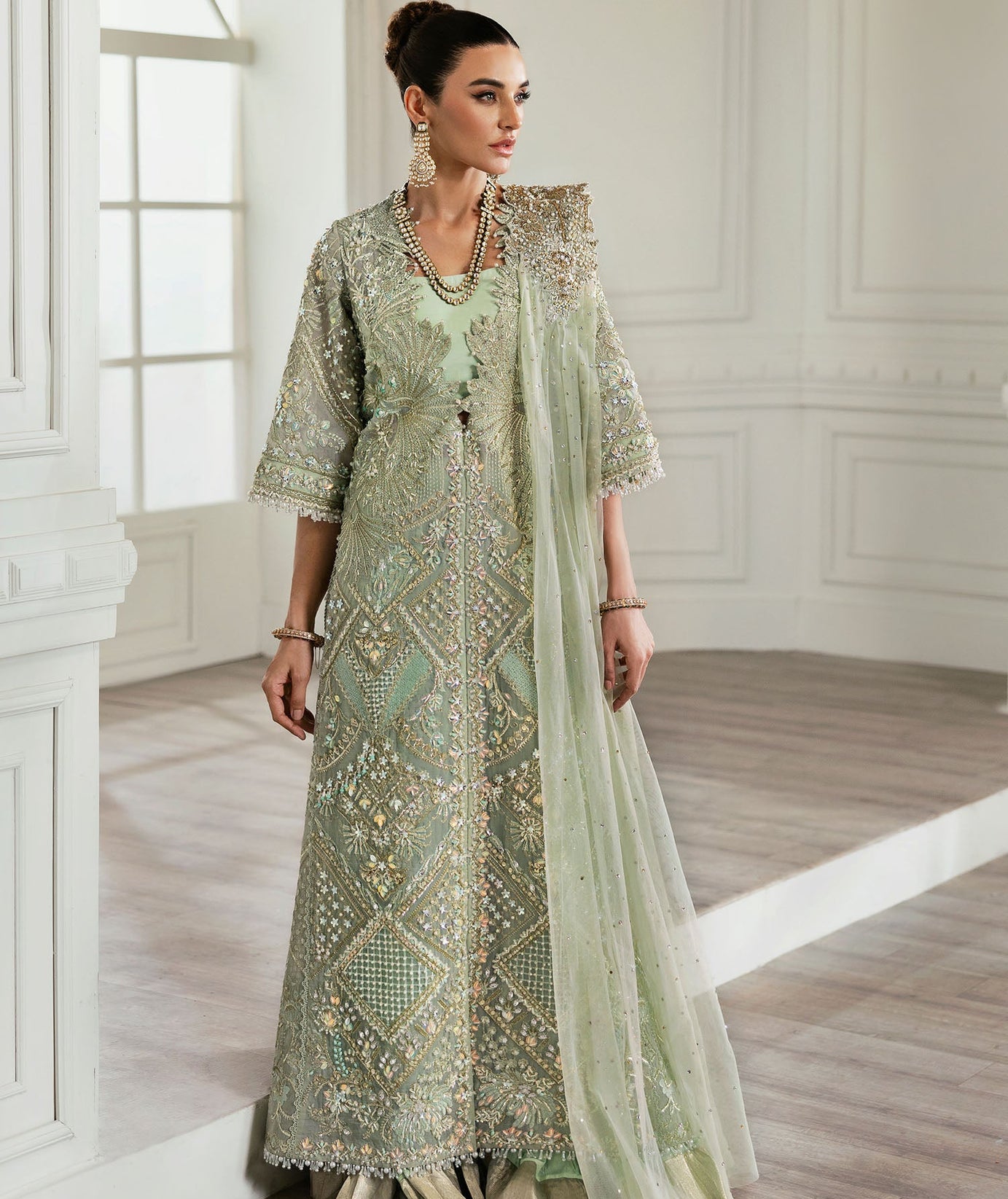 CRIMSON X SAIRA SHAKIRA UNSTITCHED WEDDING '24 D#01 (Art Deco Glitz)