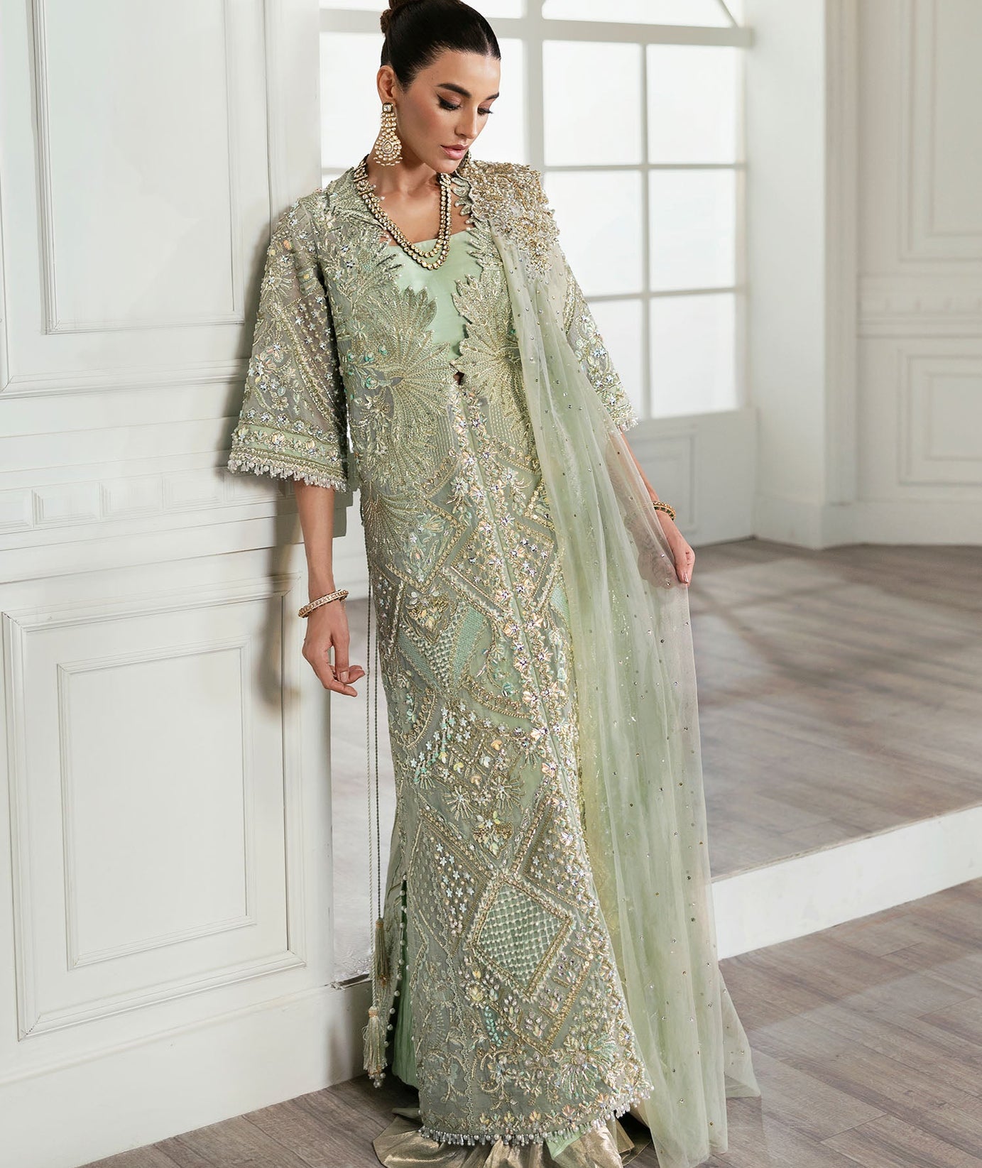 CRIMSON X SAIRA SHAKIRA UNSTITCHED WEDDING '24 D#01 (Art Deco Glitz)