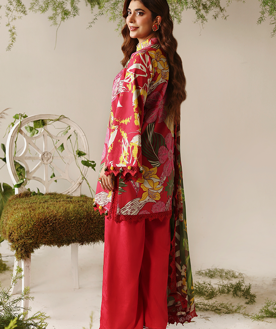 Naqsh Bloom & Vogue Jacquard`25 Hot Red D#156