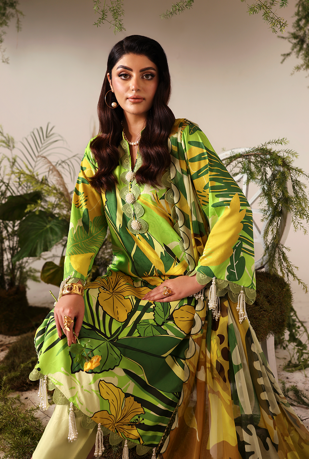 Naqsh Bloom & Vogue Jacquard`25 Lime Peel D#162