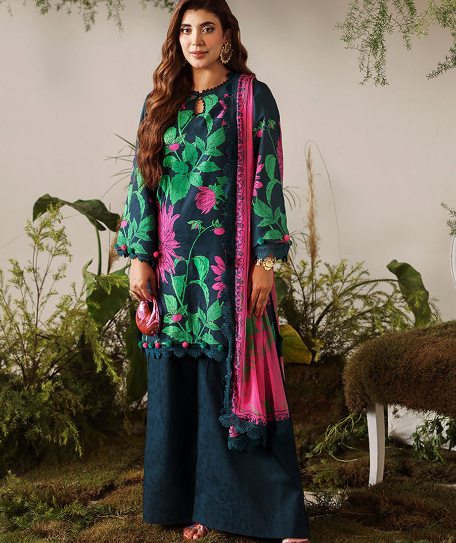 Naqsh Bloom & Vogue Jacquard`25 Yale Blue D#163