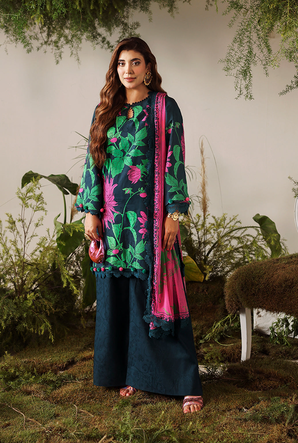 Naqsh Bloom & Vogue Jacquard`25 Yale Blue D#163