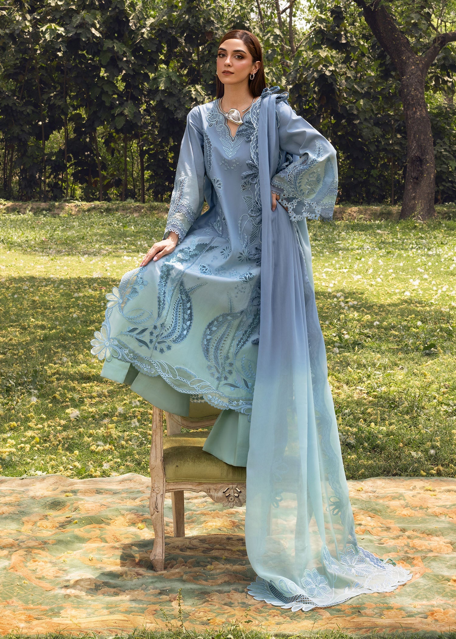 Crimson Luxe Lawn`25 ALL THINGS OMBRE - D1 A