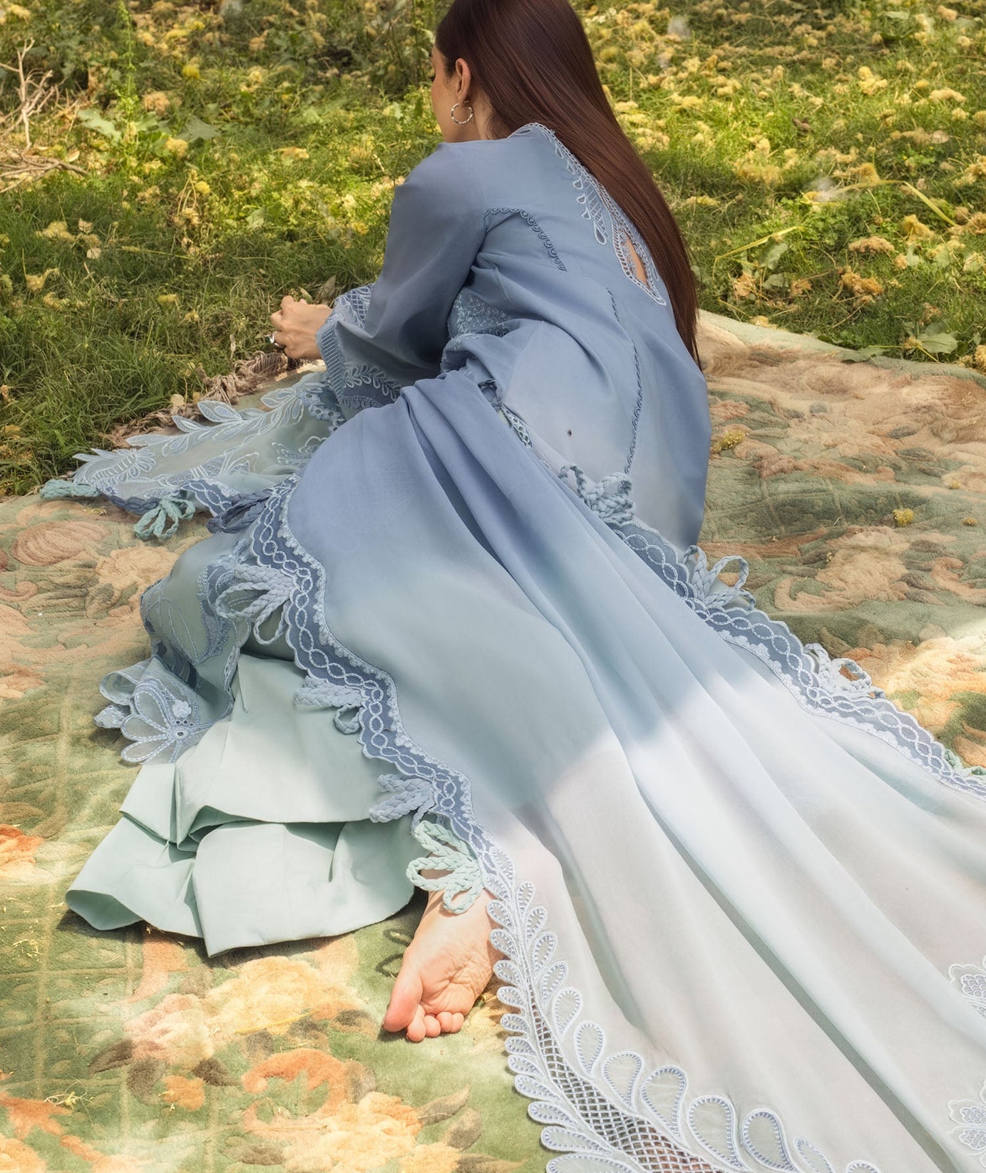 Crimson Luxe Lawn`25 ALL THINGS OMBRE - D1 A