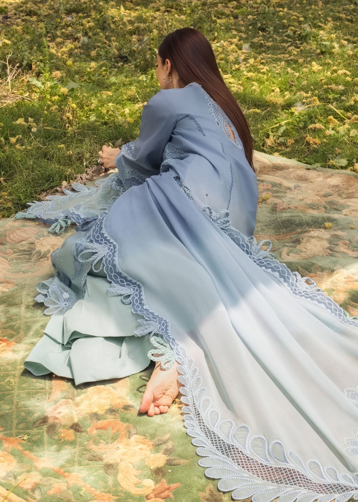 Crimson Luxe Lawn`25 ALL THINGS OMBRE - D1 A