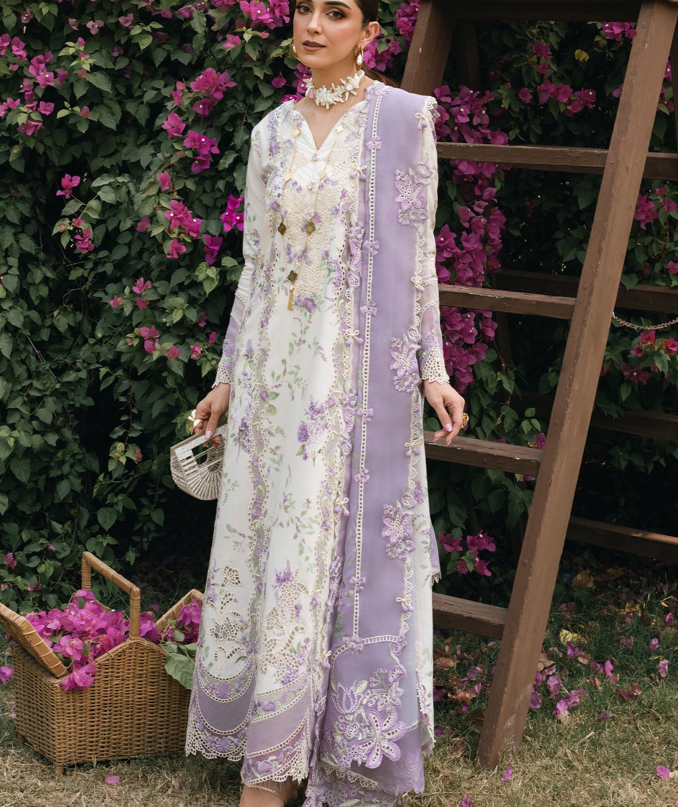 Crimson Luxe Lawn`25 LAVENDER FALL - D5B