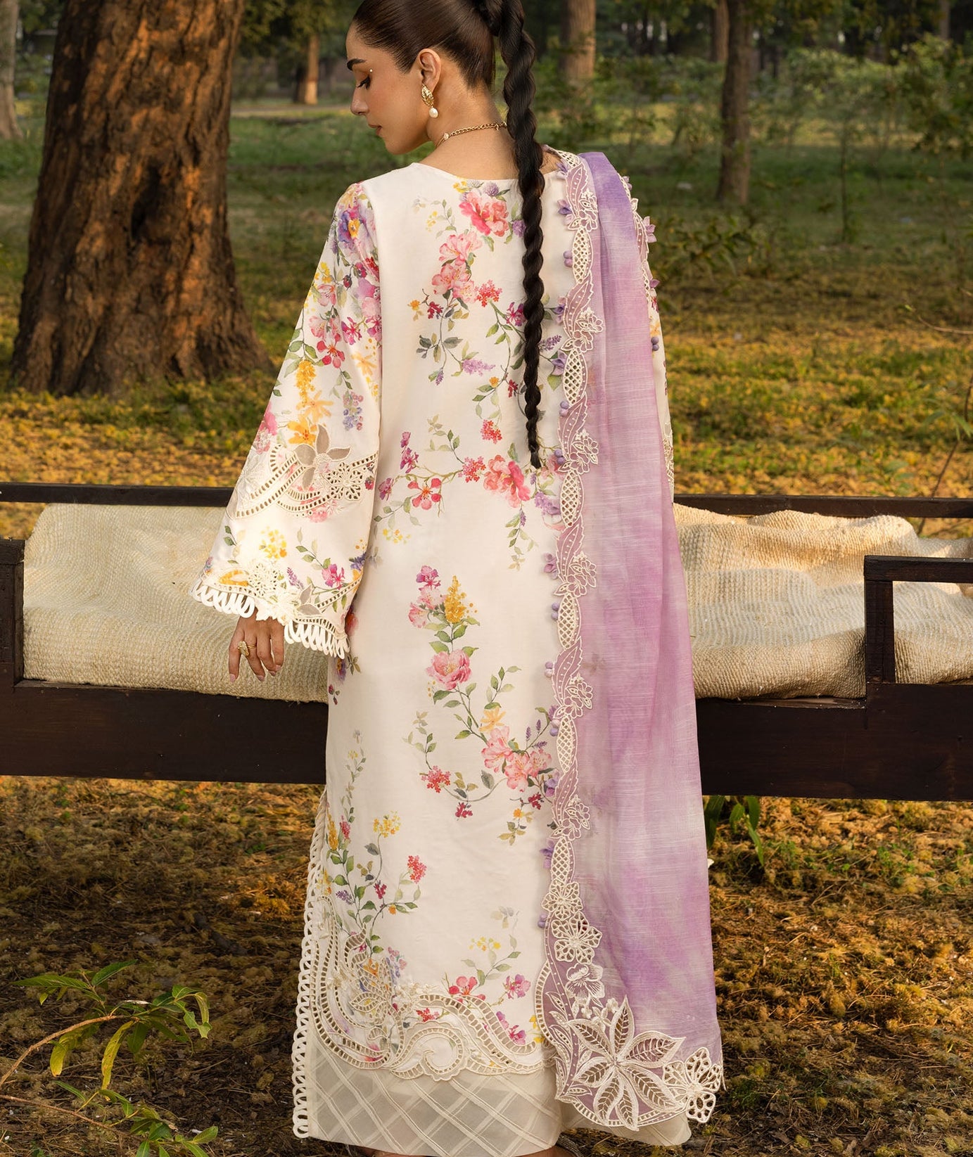 Crimson Luxe Lawn`25 PETALS AND PROMISES - D2B