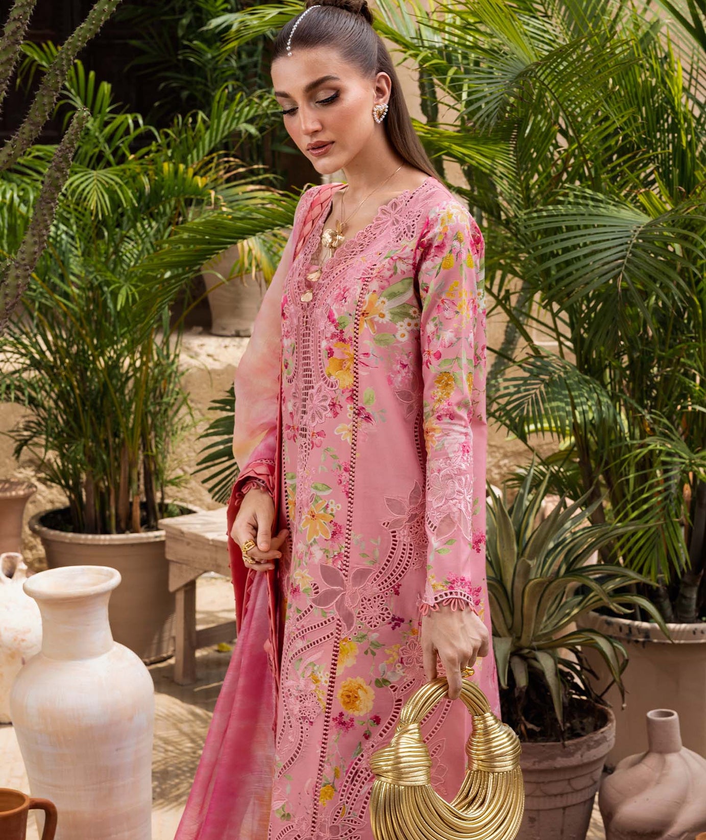 Crimson Luxe Lawn`25 PETALS AND PROMISES - D2A