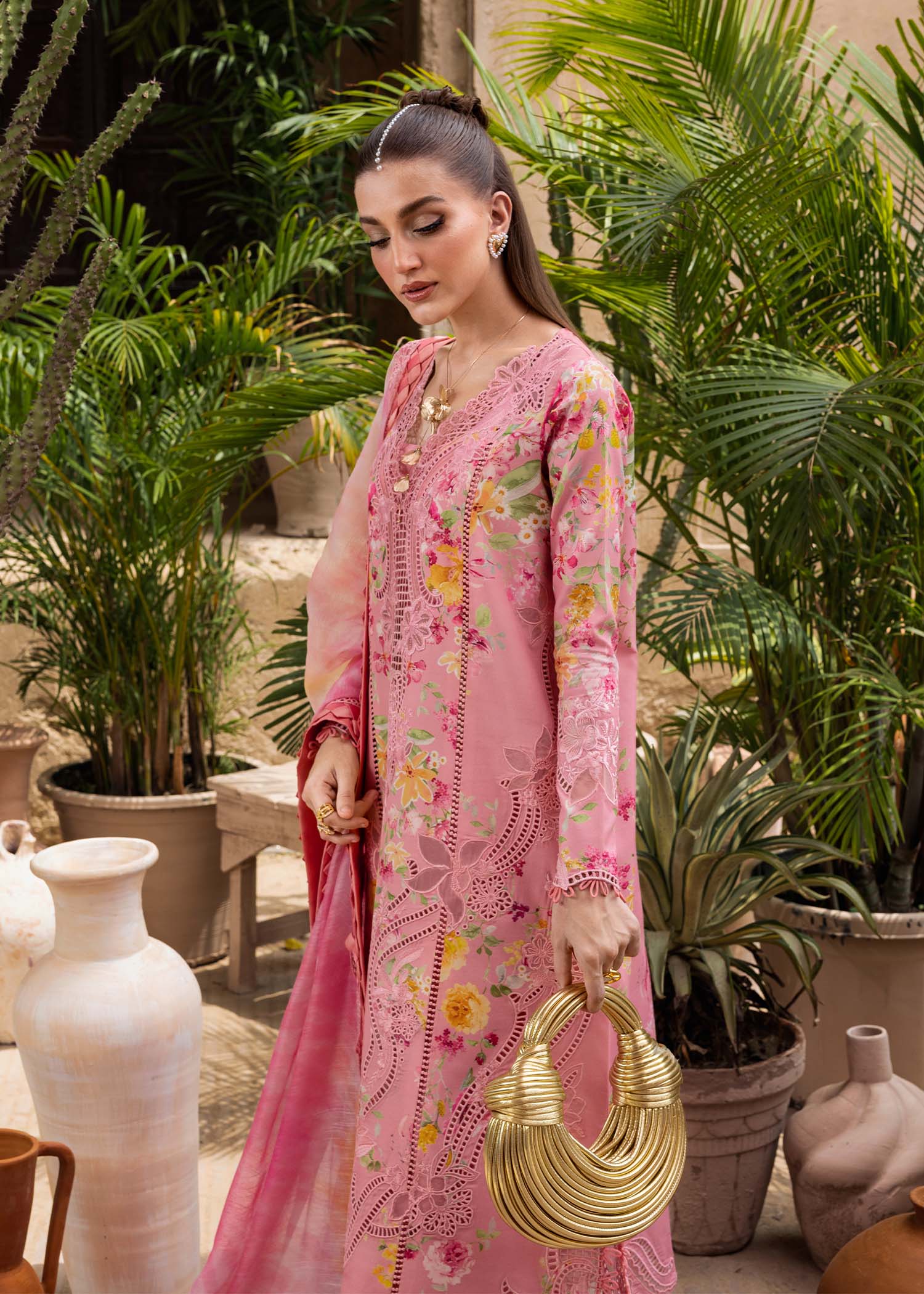 Crimson Luxe Lawn`25 PETALS AND PROMISES - D2A