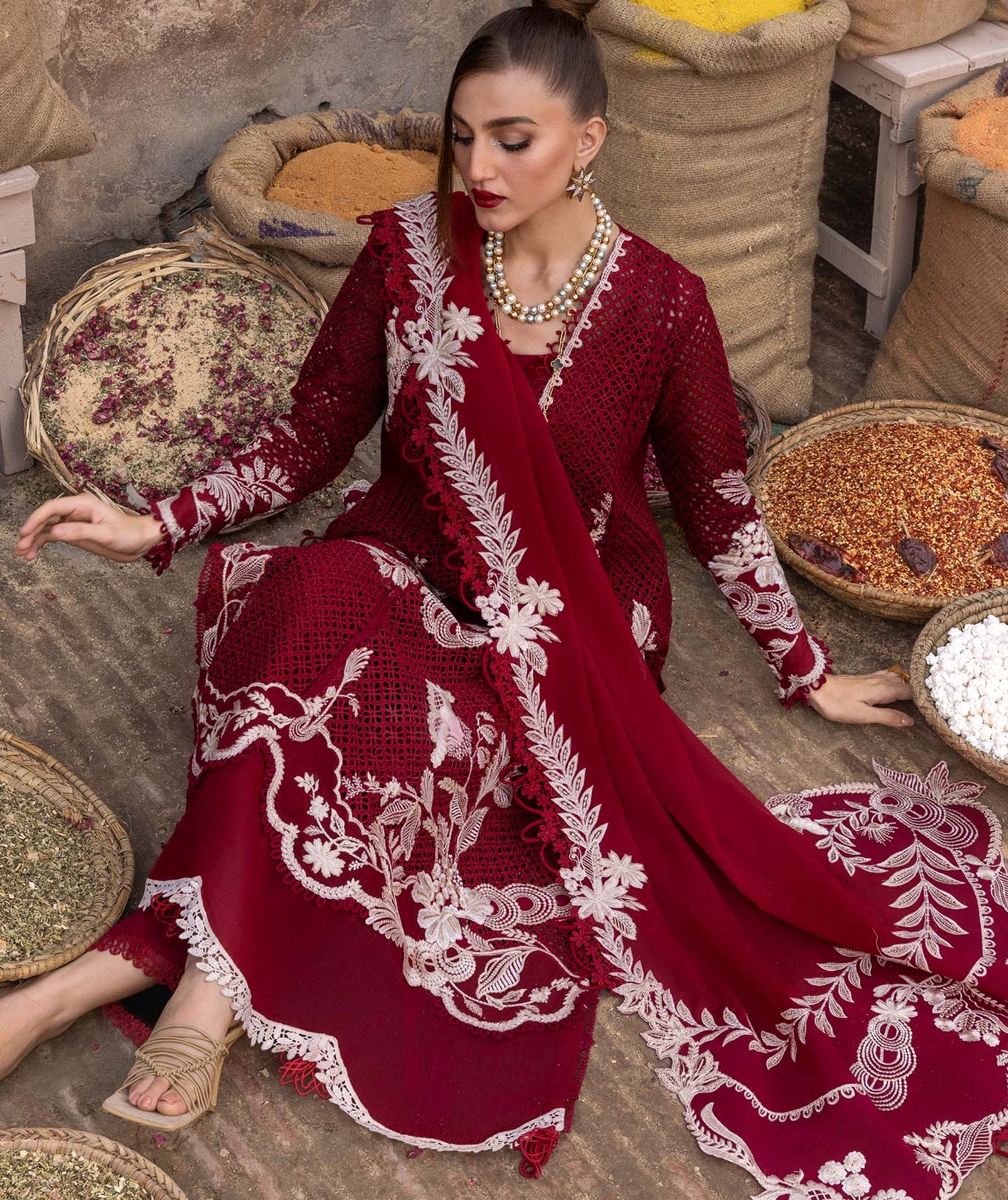 Crimson Luxe Lawn`25 ONE TRUE LOVE - D6A