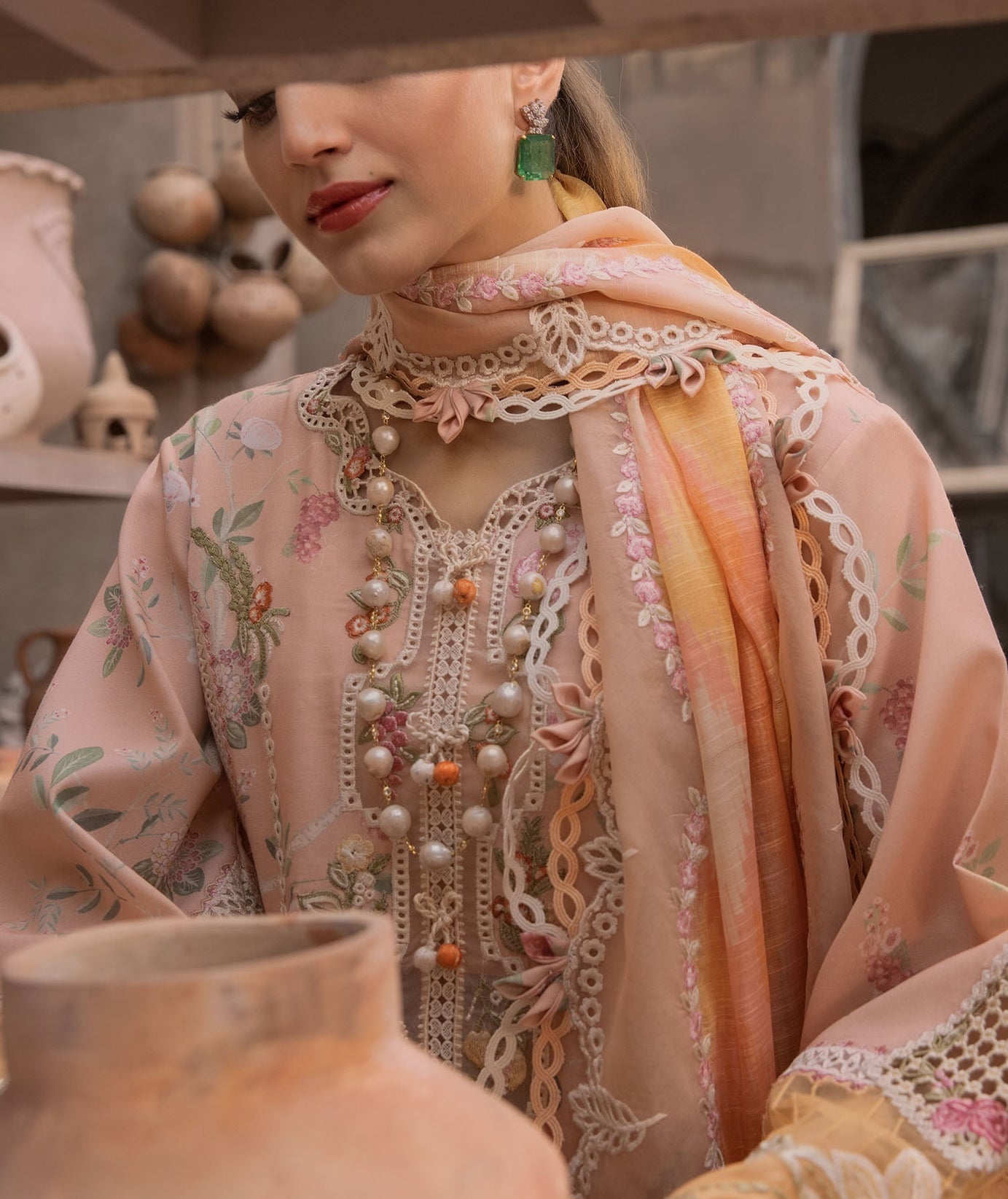 Crimson Luxe Lawn`25 BONJOUR AND BLOOM - D4B