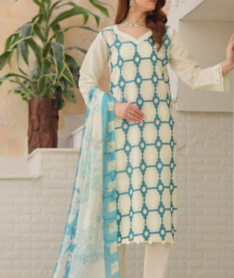 Mi Creation Dr Schiffli`26 V#2 D#1 (Cream)