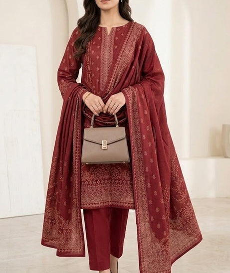 BR Bismal Dhanak'26 3Pcs D#1 Maroon