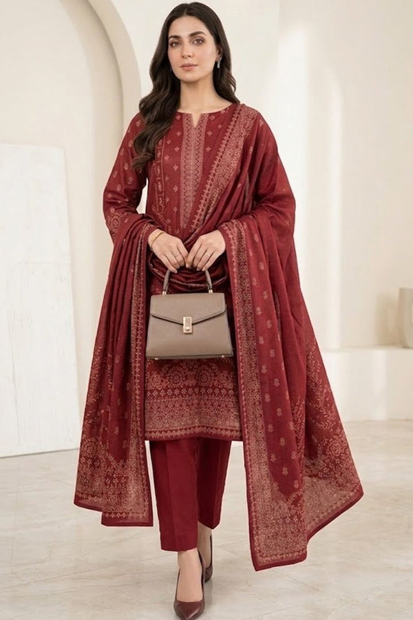 BR Bismal Dhanak'26 3Pcs D#1 Maroon