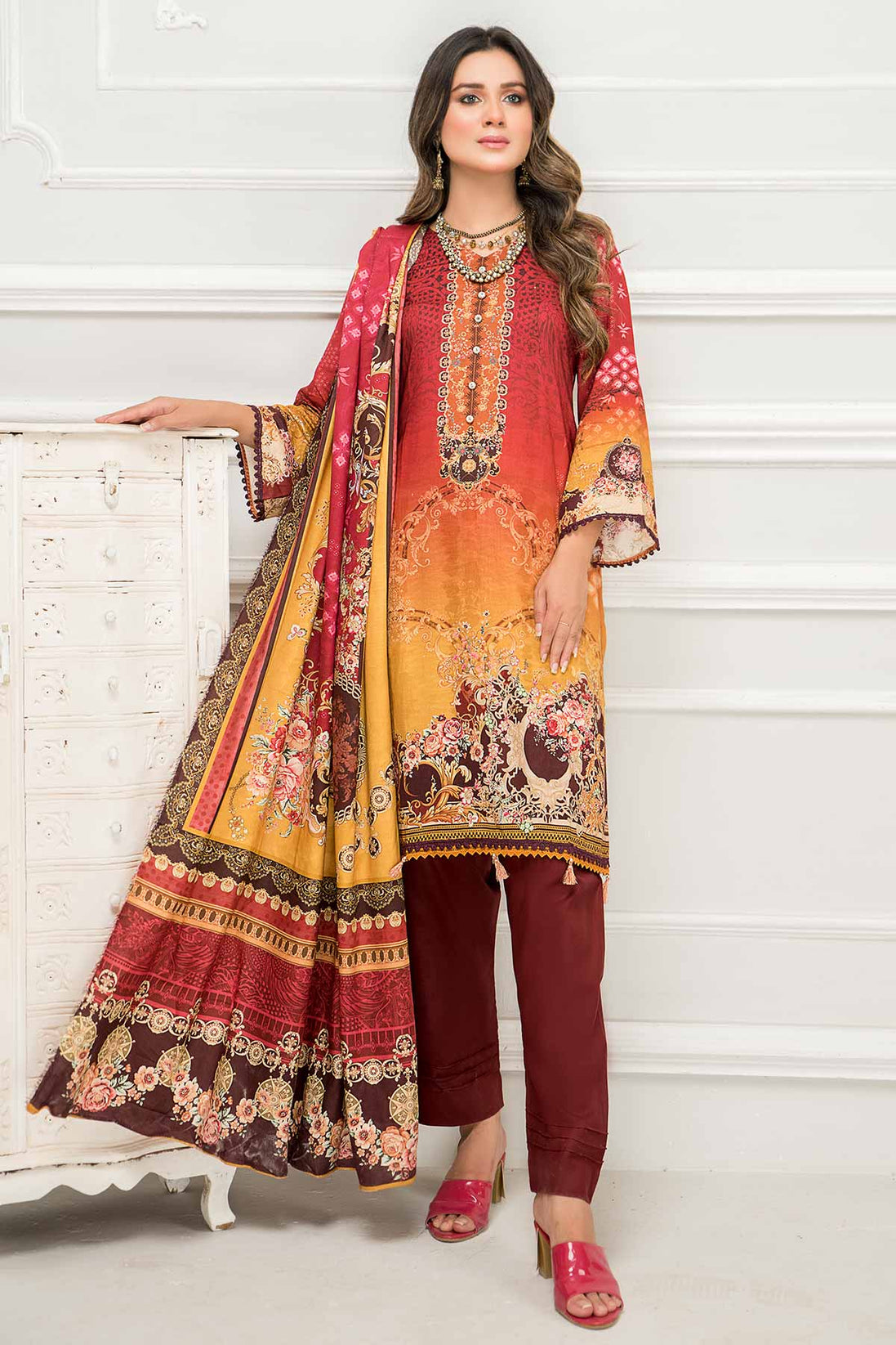 Sitara Anarkali D/Linen`21 D#31 (Maroon)