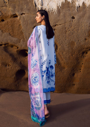 Siraa By Sadaf Fawad Khan Lawn (Vol-2) `25 Blue Pottery