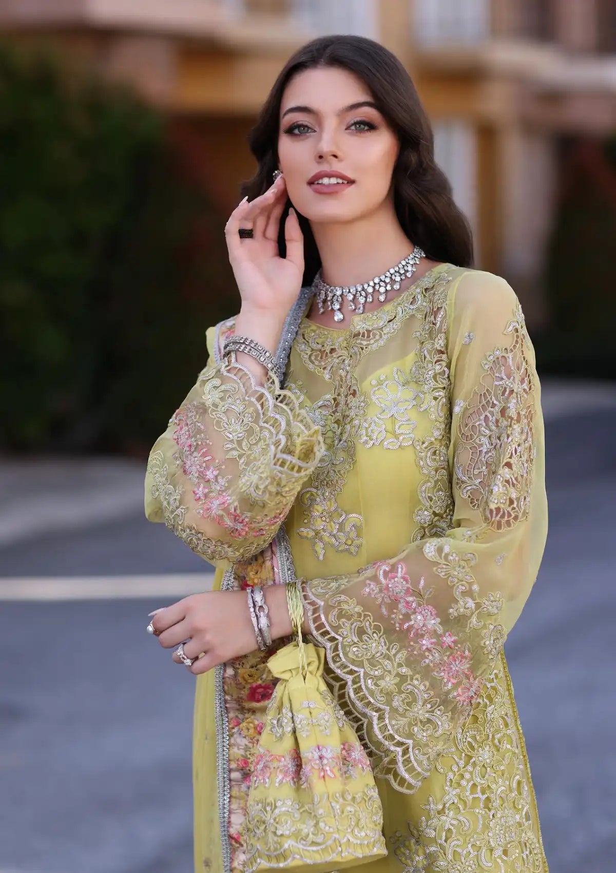 Noor By Saadia Asad Leserkari Chiffon`23 D#04 Minali