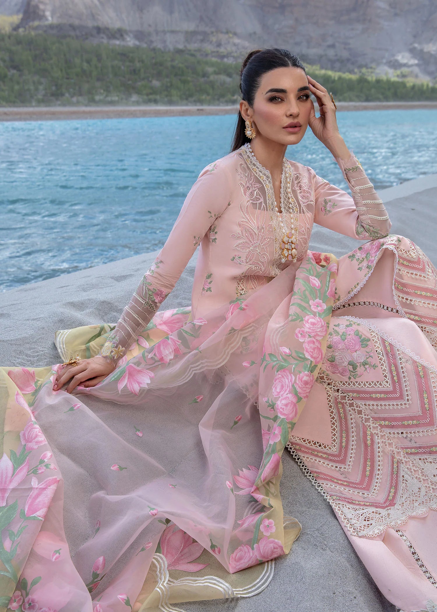CRIMSON LAWN 2024 D#3B (Forget Me Not - Sorbet Pink)