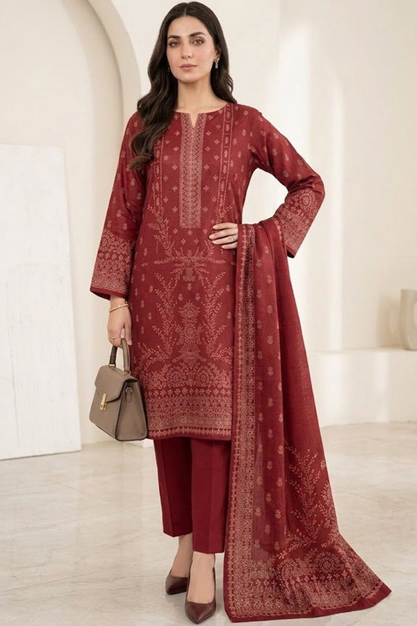 BR Bismal Dhanak'26 3Pcs D#1 Maroon