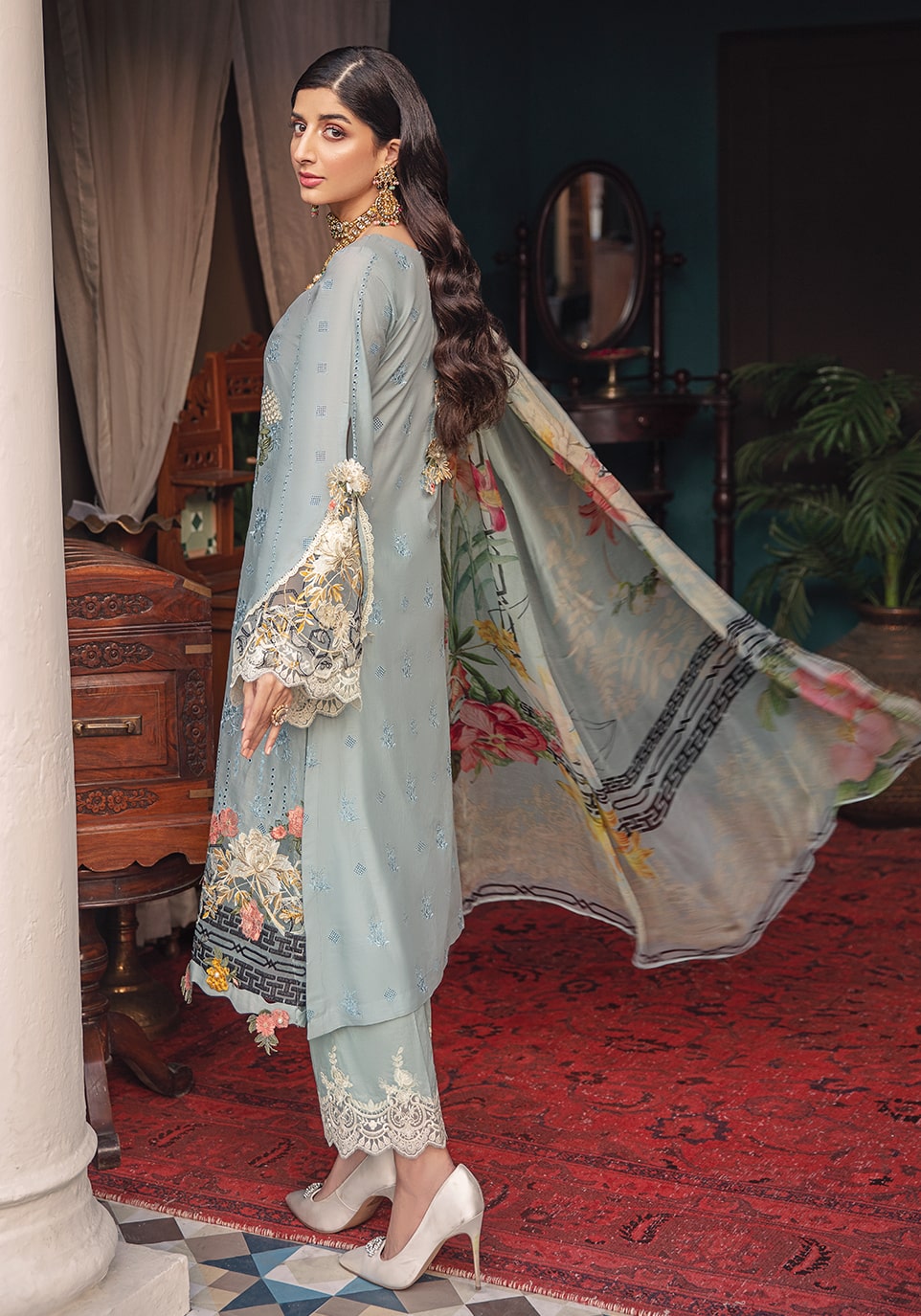 Elaf Festive Chikankari Collection'22 EFC#08 Celeste