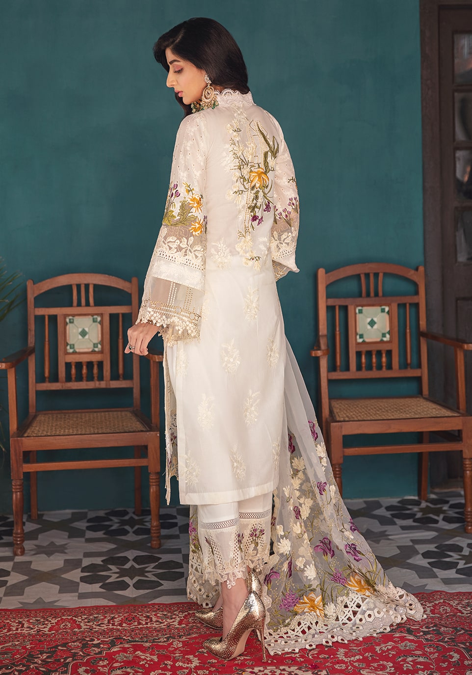 Elaf Festive Chikankari Collection'22 EFC#06-A Crystal