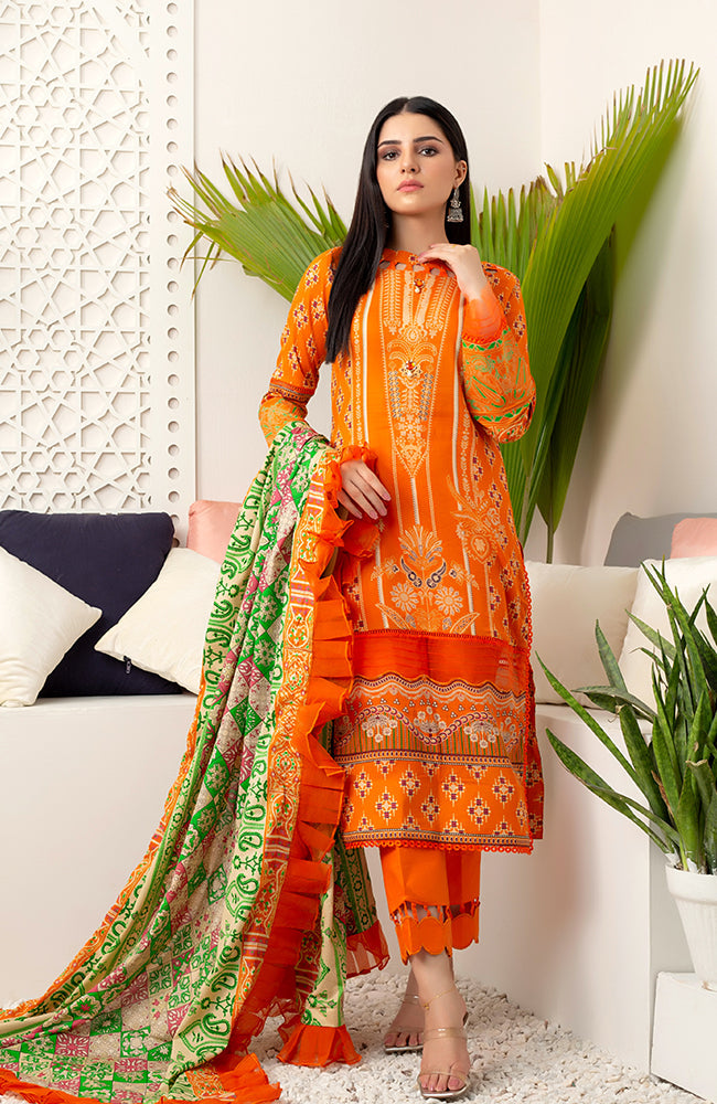 Al Zohaib Monsoon Lawn'22 D#7060 Orange