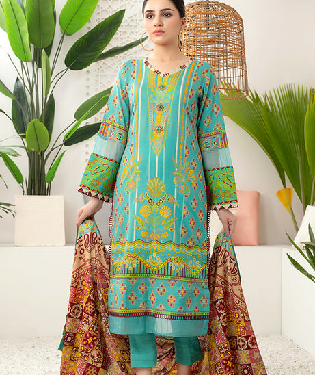 Al Zohaib Monsoon Lawn'22 D#7060 Ferozi