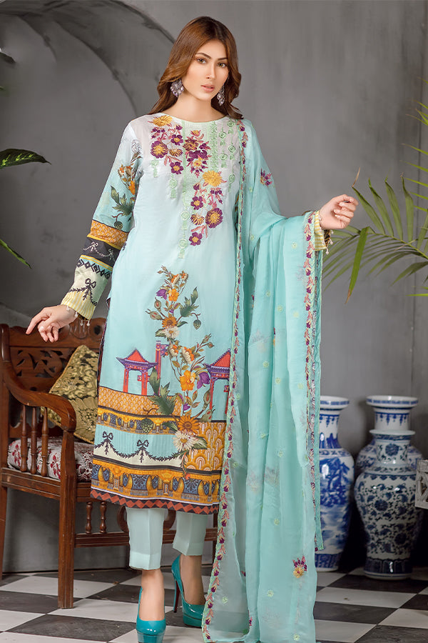 Zebaish Exclusive Emb Lawn`20 D#4