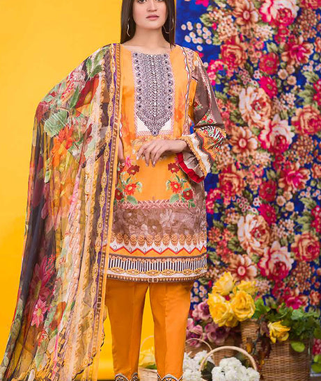 Zebaish Coral Emb Lawn`20 D#4
