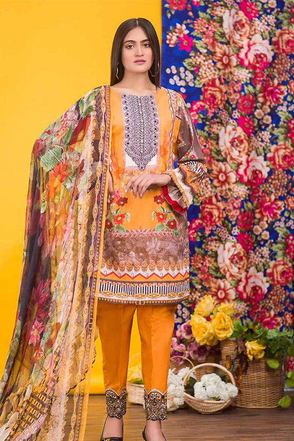 Zebaish Coral Emb Lawn`20 D#4