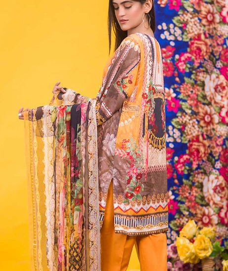 Zebaish Coral Emb Lawn`20 D#4