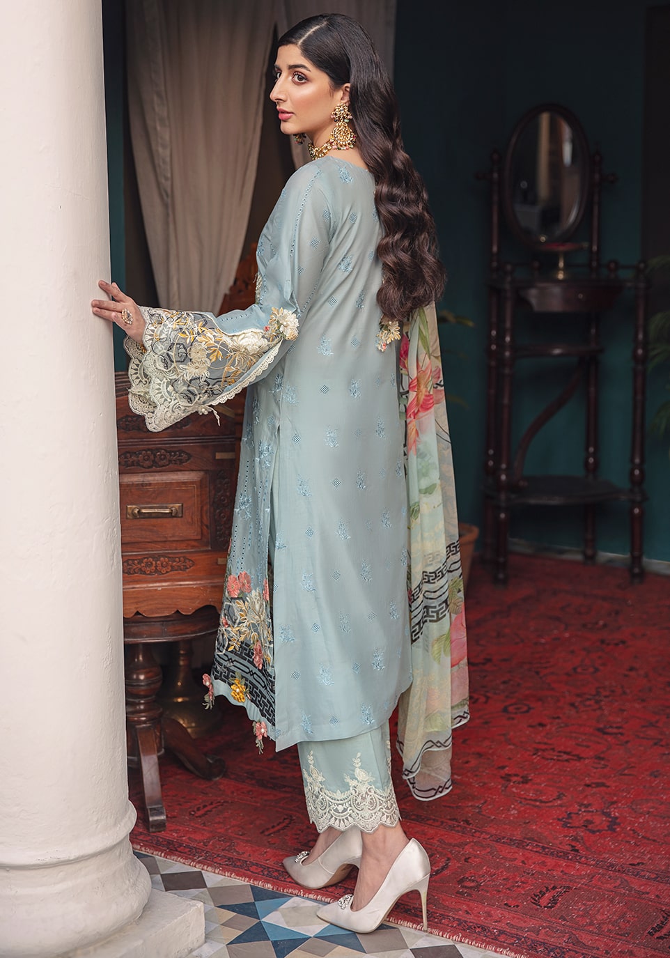 Elaf Festive Chikankari Collection'22 EFC#08 Celeste