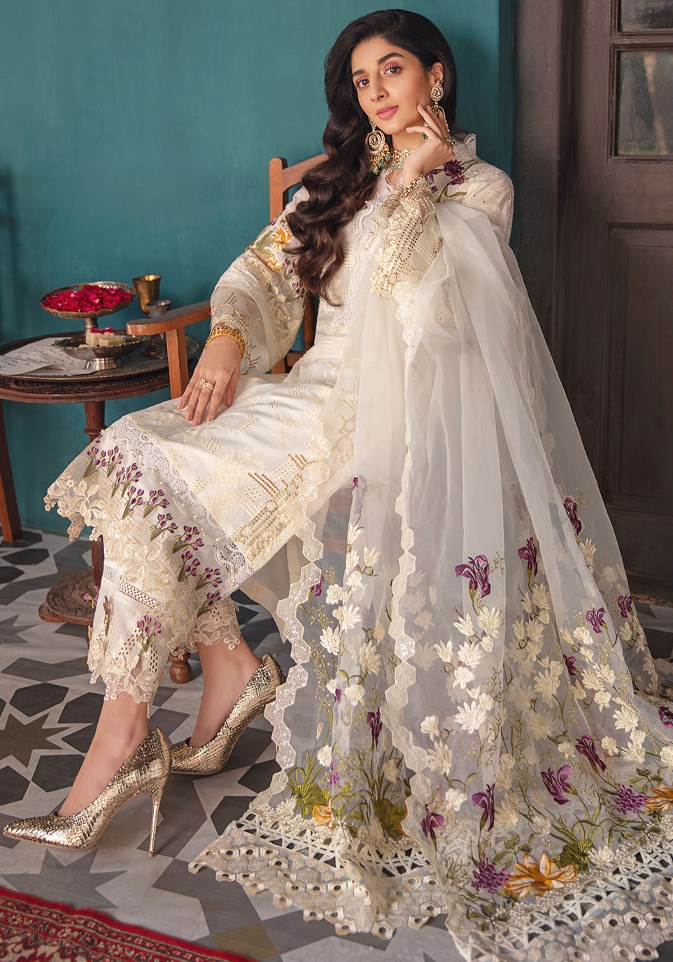 Elaf Festive Chikankari Collection'22 EFC#06-A Crystal