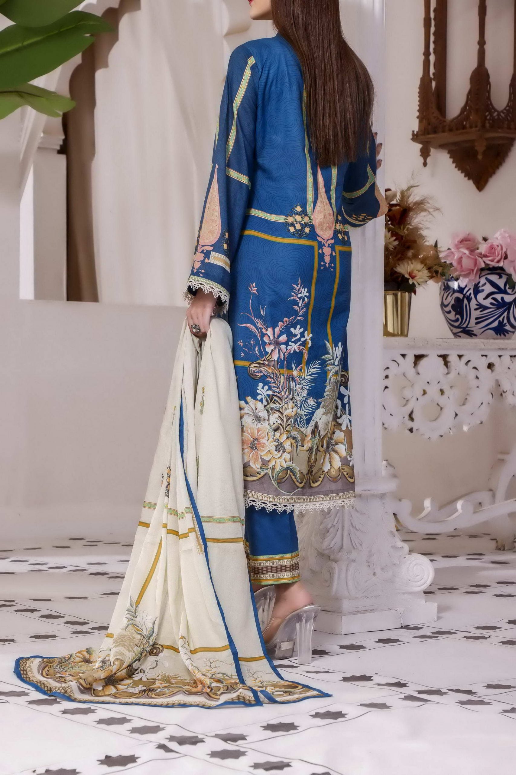 Misri Digital Print Lawn`22 D#139 Z Blue