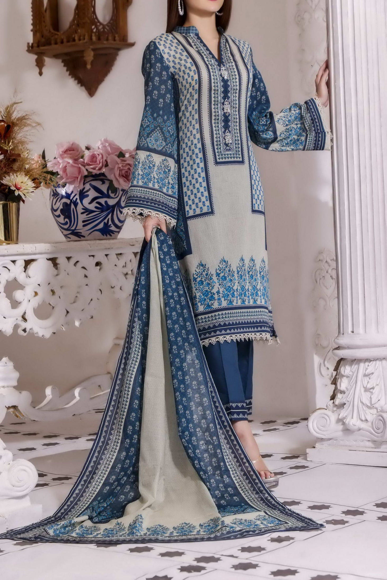 Misri Digital Print Lawn`22 D#136 Zink