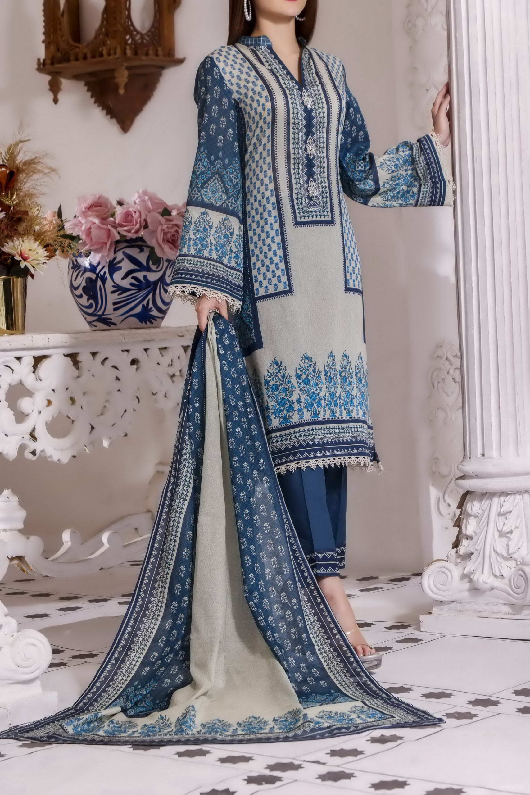 Misri Digital Print Lawn`22 D#136 Zink