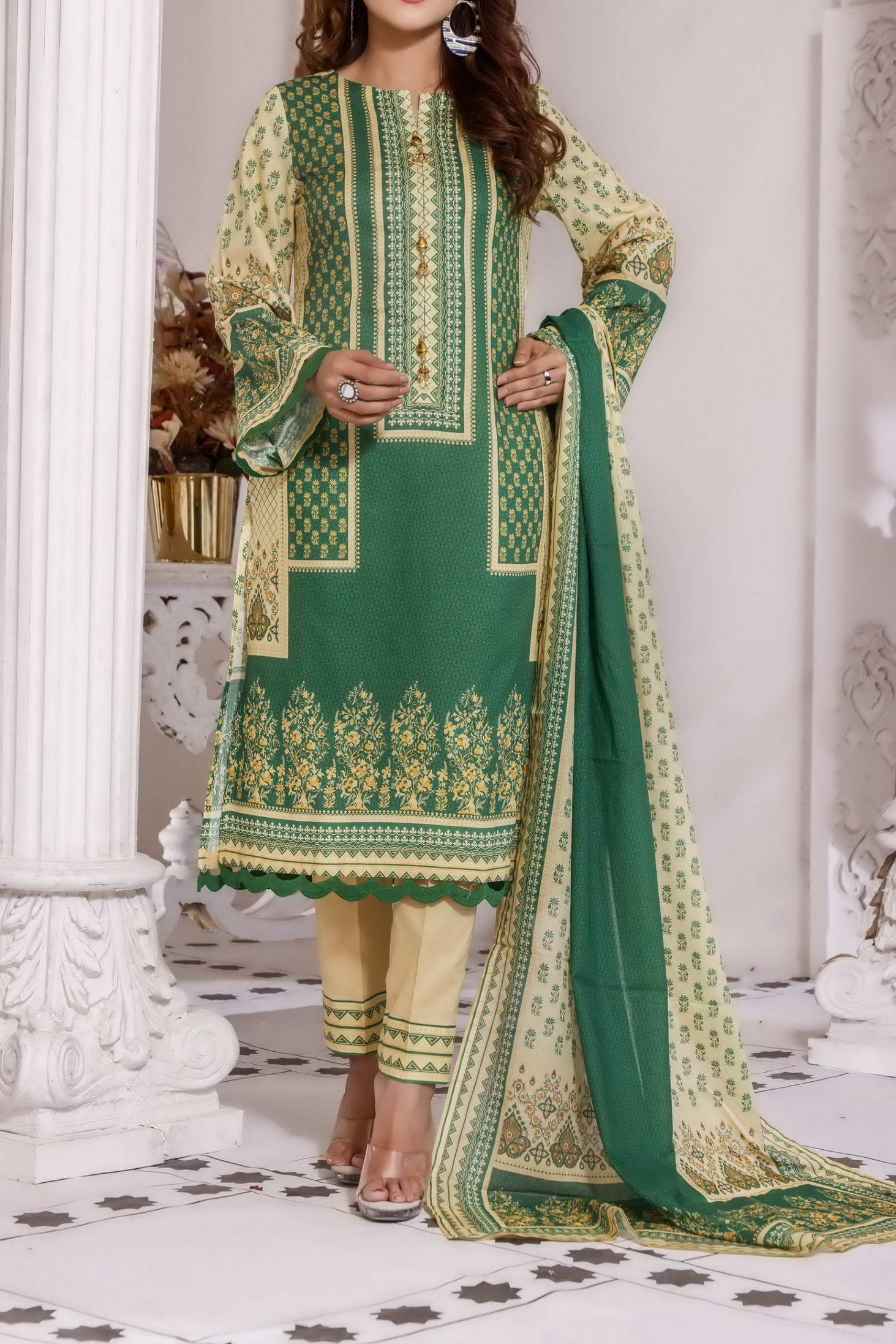 Misri Digital Print Lawn`22 D#125 Golden