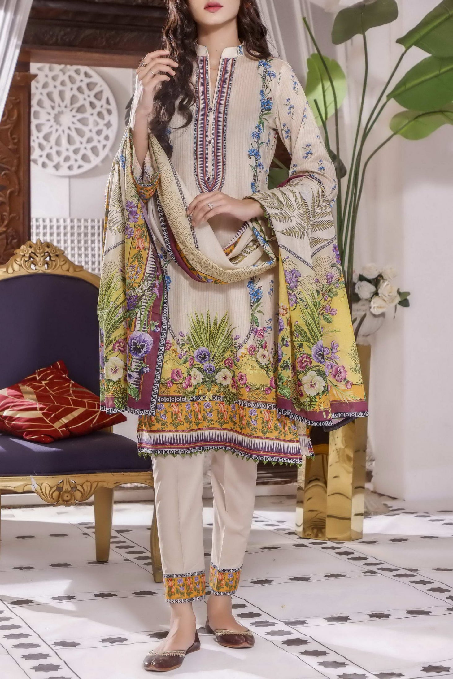 Misri Digital Print Lawn`22 D#132 Skin