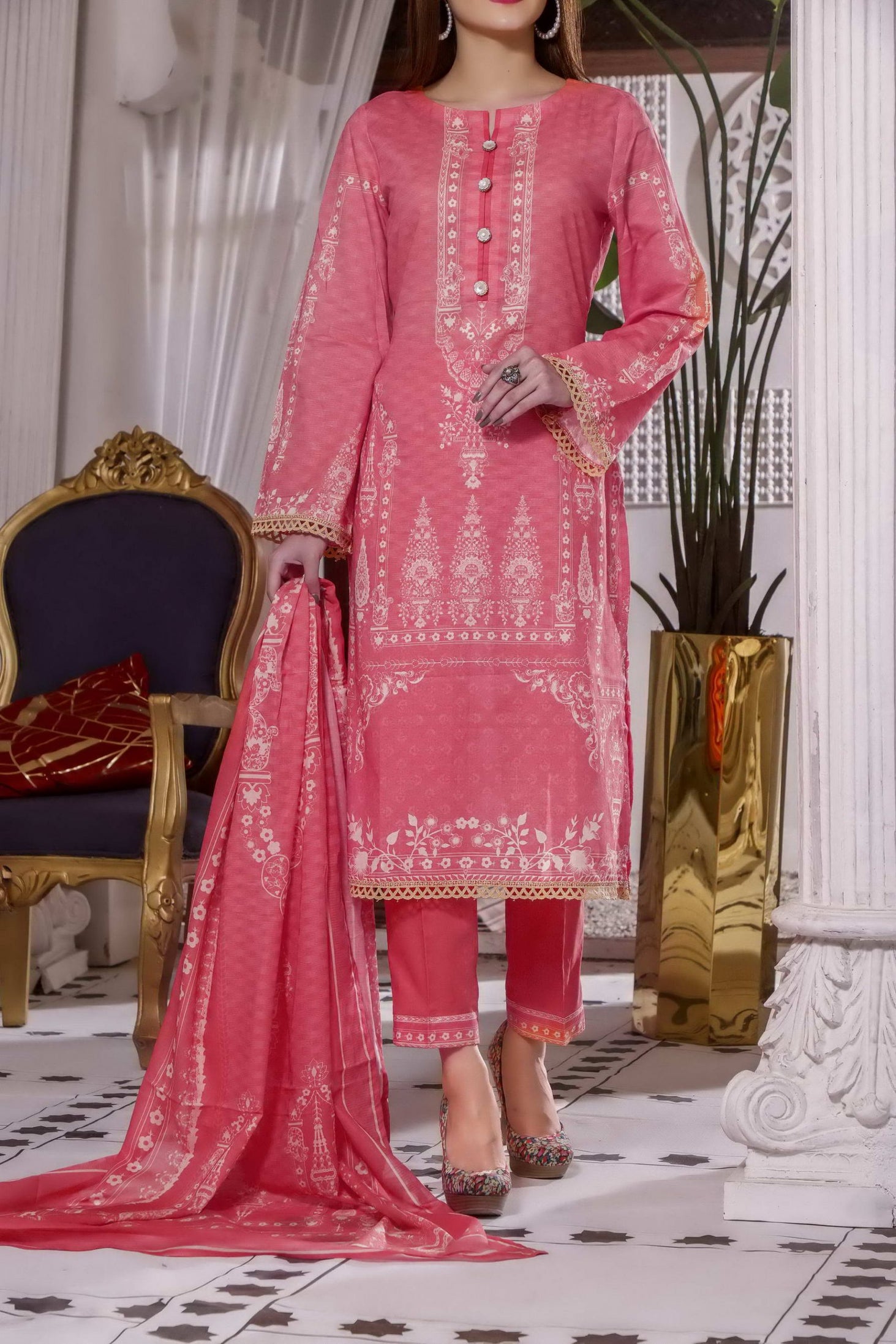 Misri Digital Print Lawn`22 D#138 D Pink