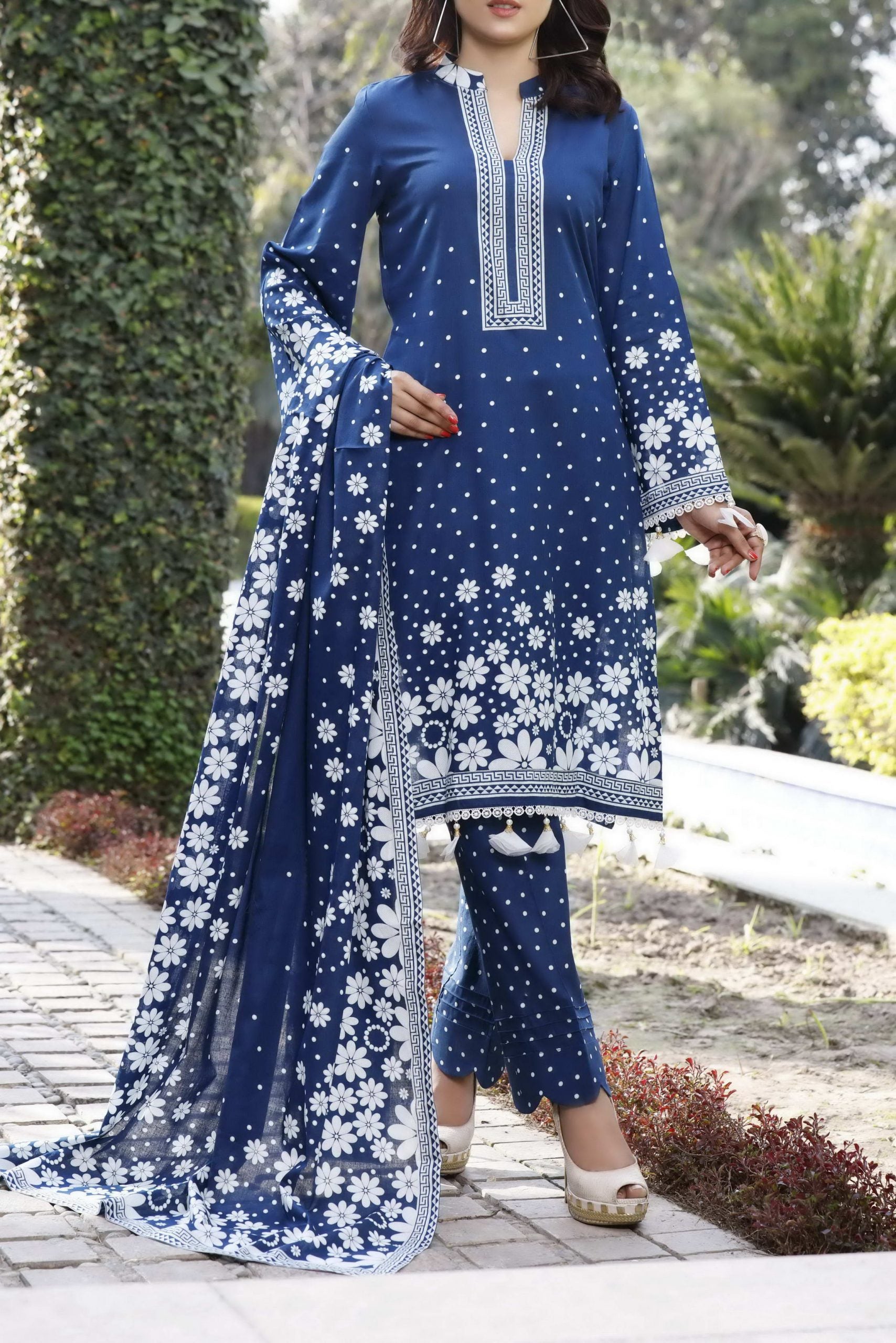 Daman Print Lawn`23 D#801 Blue