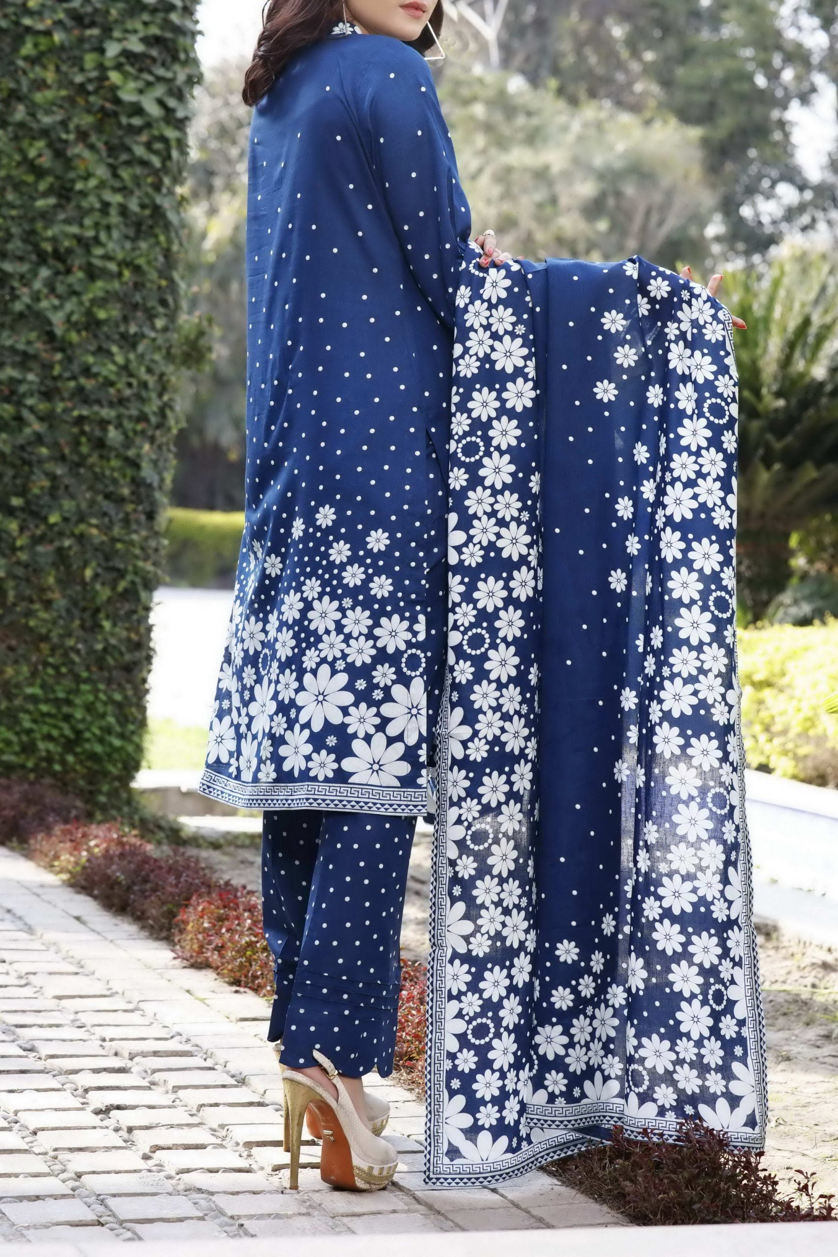 Daman Print Lawn`23 D#801 Blue