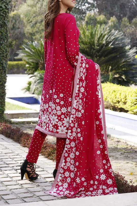 Daman Print Lawn`21 D#1329 (Red)