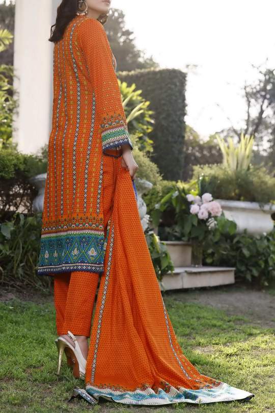 Daman Print Lawn`21 D#1326 (Orange)