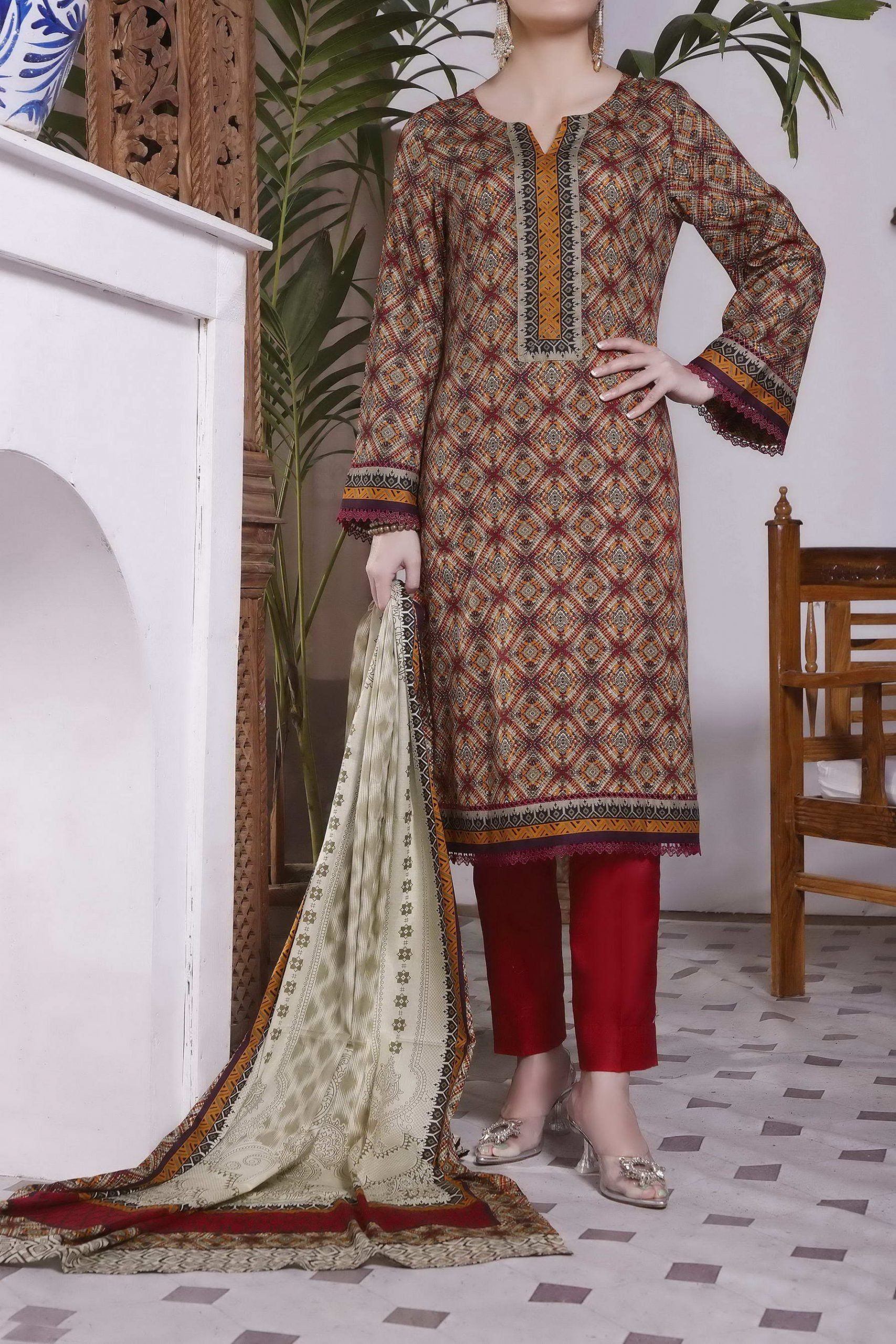 Daman Lawn'22 (Vol-2) D#1503 (Red)