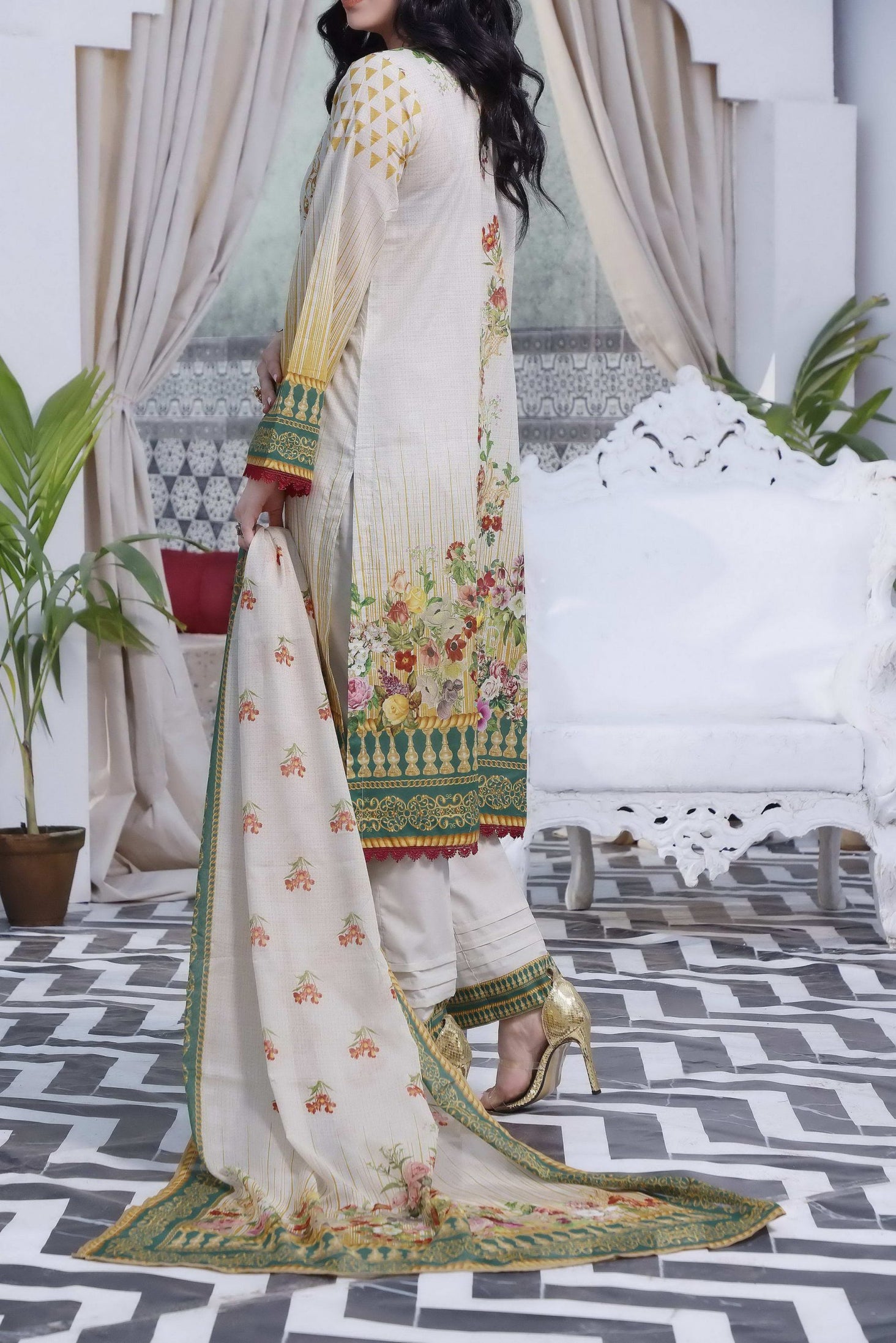 Misri D/Print Emb Lawn`22 D#90 L Fawn