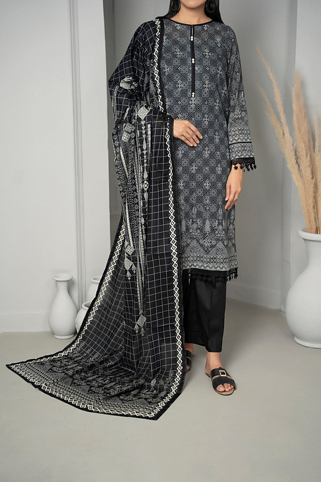 VS Sufinaz Print Lawn'24 D#512 (Black)