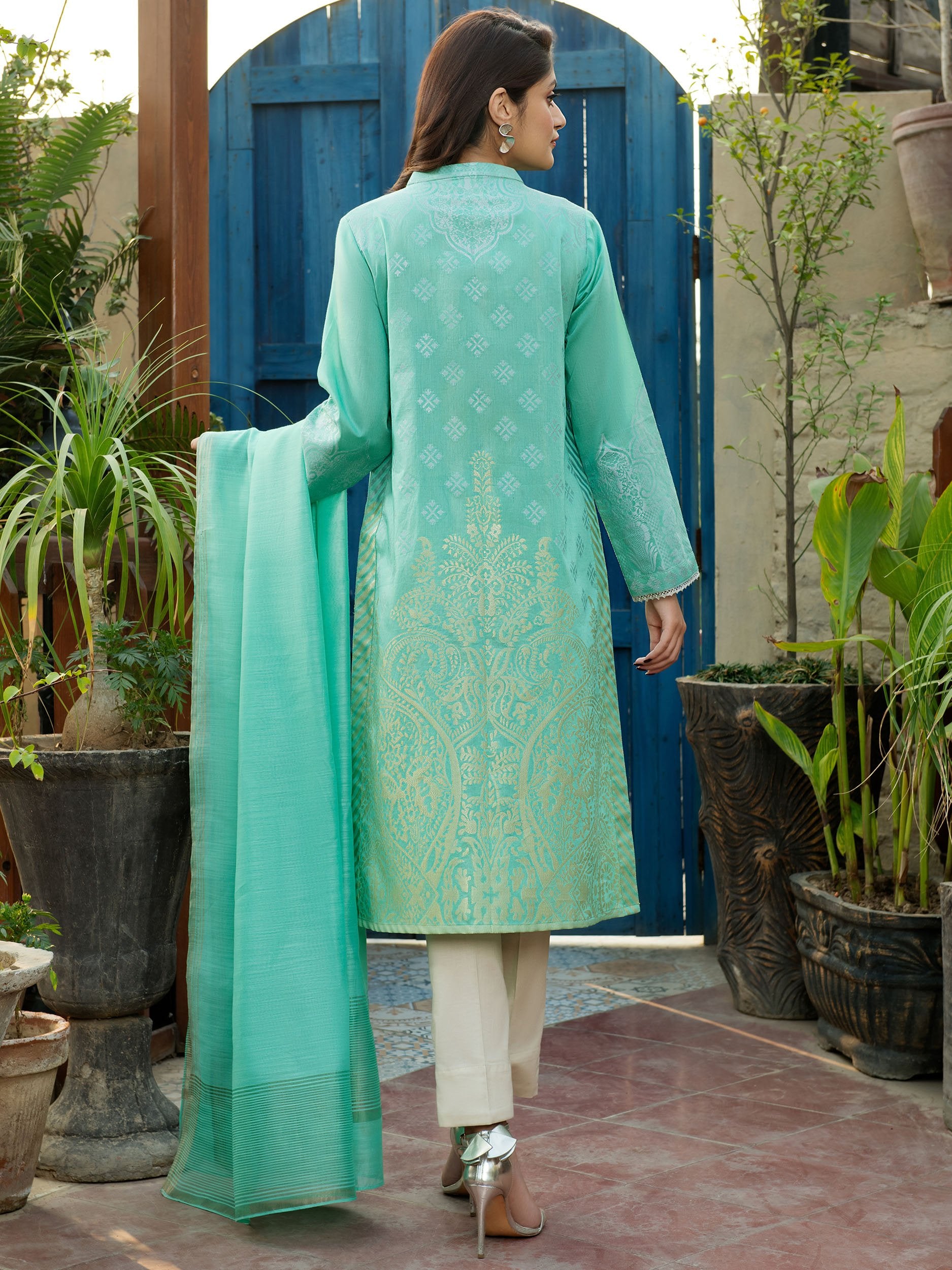 LimeLight Unstitched Summer`21 2 Piece Suit D#1198 (Ferozi)