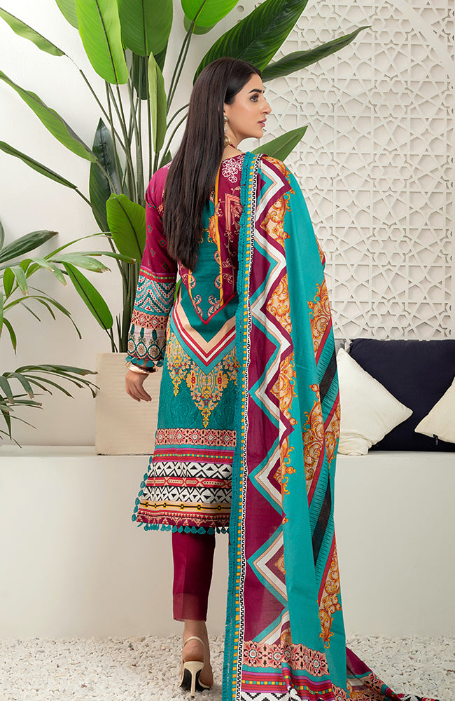Al Zohaib Monsoon Lawn'22 D#7053 Maroon