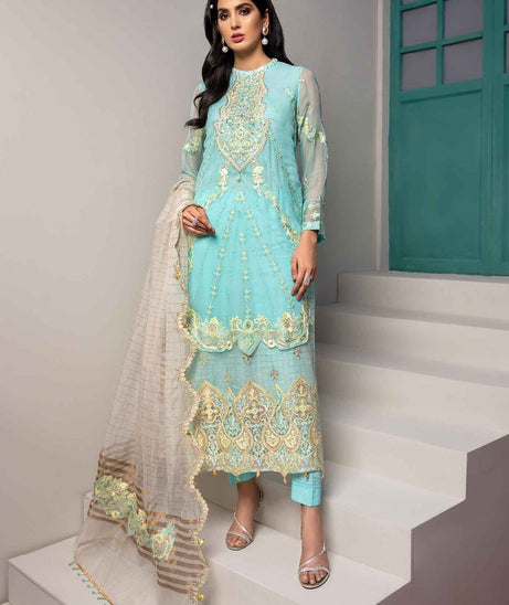 Azal Jaan-E-Adaa L/Chiffon`21 Aquamarine