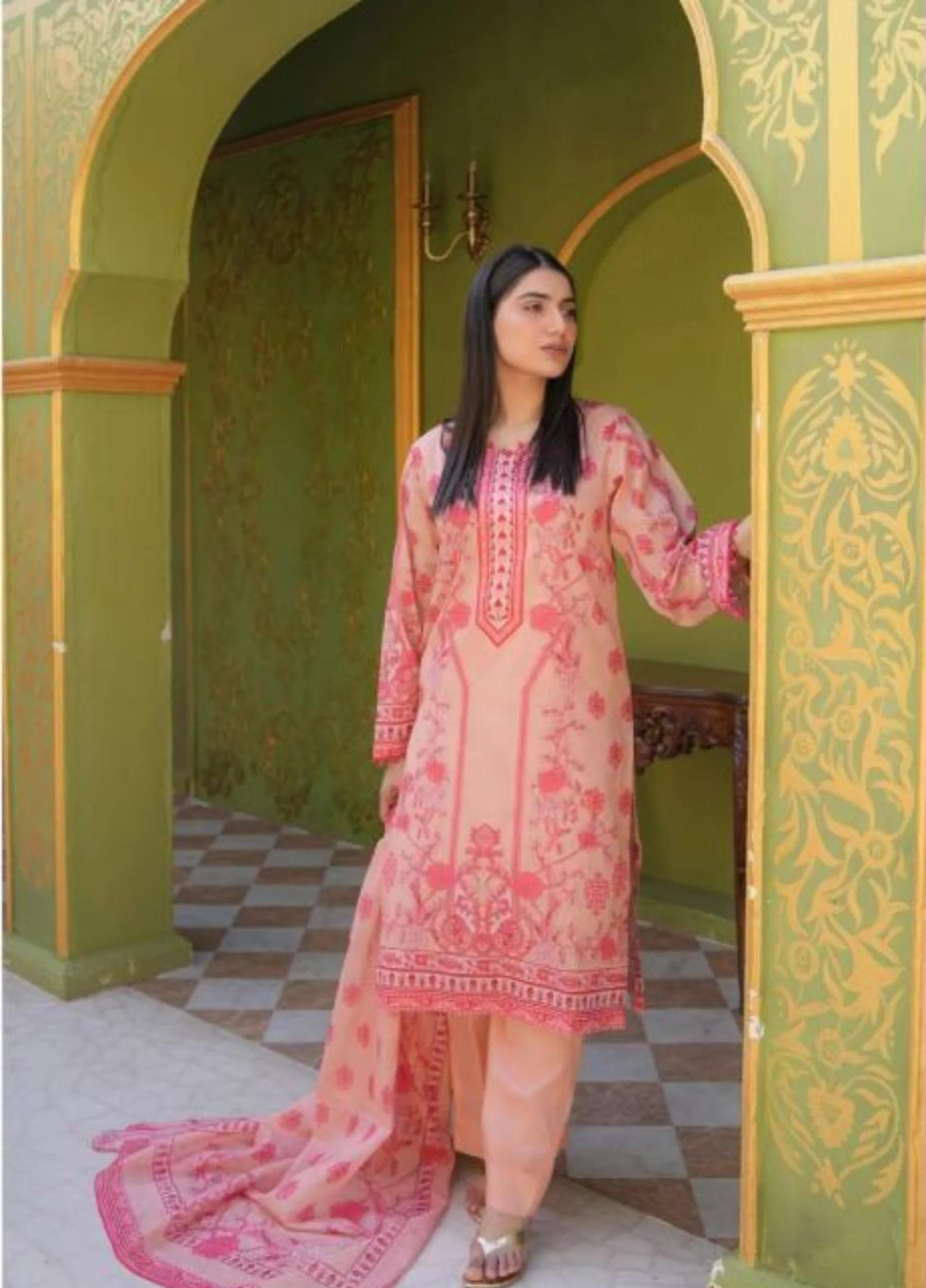 Mavi Coral Luxury Lawn'26 (Peach)